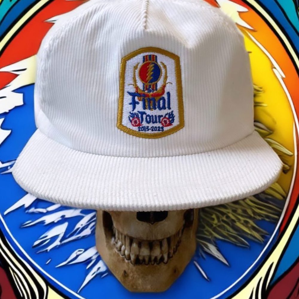 Final Tour White Snapback Cap Corduroy John Mayer Bob Weir Dead Company Grateful
